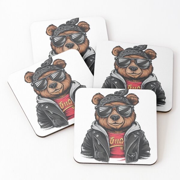 Item preview, swag bear wearing sunglasses a bandana, and a leather jacket design designed and sold by Loviness.