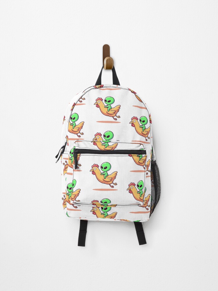 Thumbnail 1 of 3, Backpack, Alien Ride Chicken designed and sold by Designowner.