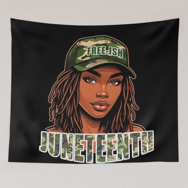 Item preview, Juneteenth Free-ish Camo Hat Locs designed and sold by blackartmatters.