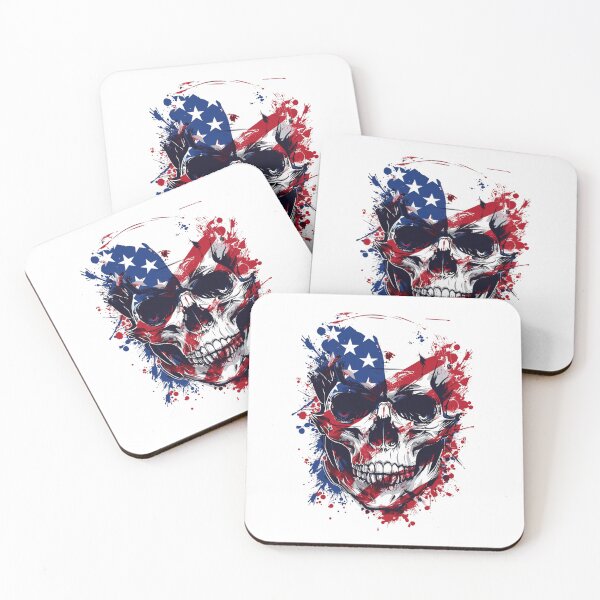 Item preview, American Flag Independence Day Themed Skull v11 | Phone case, Blanket, Classic T-shirt designed and sold by BuzzworthyShop.