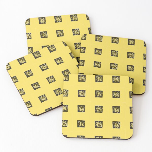 Item preview, yellow sun handcut stamp stencil illustration designed and sold by handmadehipsters.