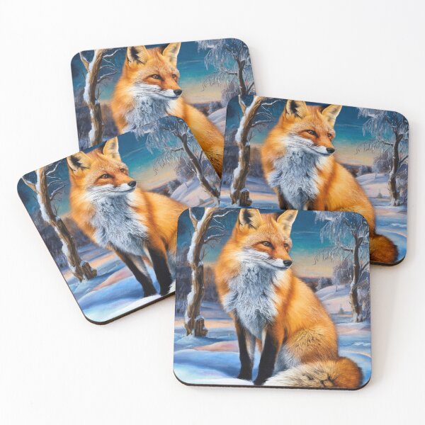 Artikelvorschau, Fuchsporträt. Winterfuchs, Fuchsgemälde, Leonardo da Vinci-Stil entworfen und verkauft von FoxVibes.