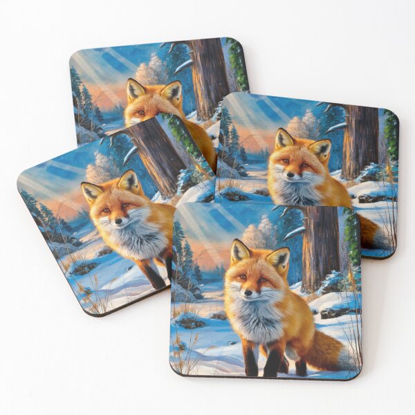 Artikelvorschau, Fuchsporträt. Winterfuchs, Fuchsgemälde, Leonardo da Vinci-Stil entworfen und verkauft von FoxVibes.
