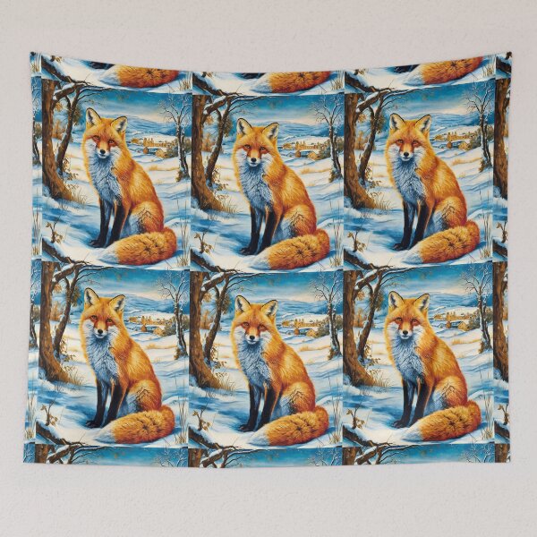 Item preview, Fox Portrait. Winter fox, fox painting, Leonardo da Vinci style designed and sold by FoxVibes.