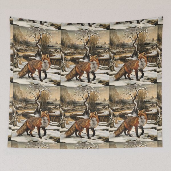 Item preview, Fox Portrait. Winter fox, fox painting, Leonardo da Vinci style designed and sold by FoxVibes.