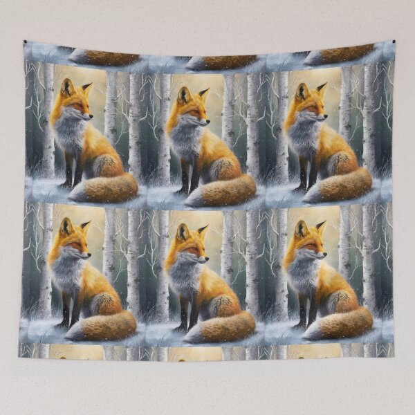 Item preview, Fox Portrait. Winter fox, fox painting, Leonardo da Vinci style designed and sold by FoxVibes.
