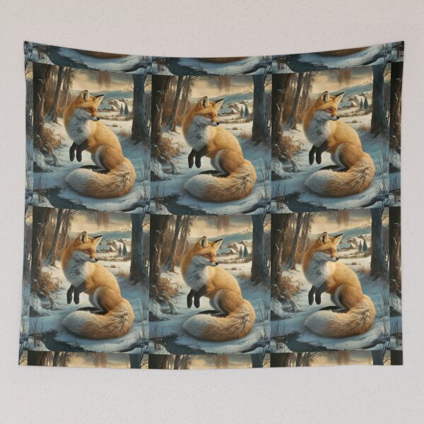Item preview, Fox Portrait. Winter fox, fox painting, Leonardo da Vinci style designed and sold by FoxVibes.