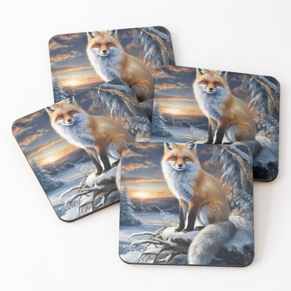 Artikelvorschau, Fuchsporträt. Winterfuchs, Fuchsgemälde, Leonardo da Vinci-Stil entworfen und verkauft von FoxVibes.