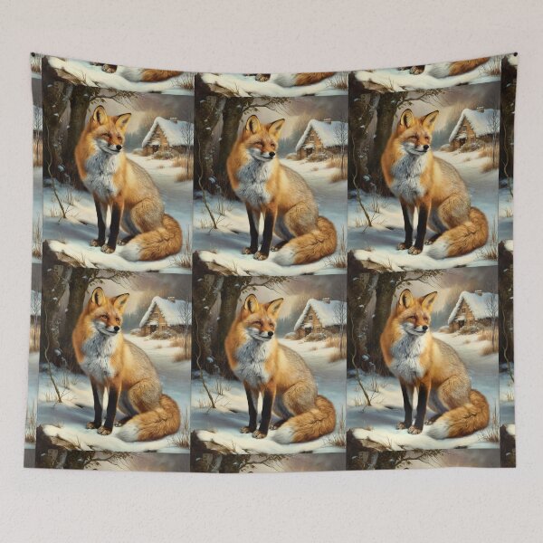 Item preview, Fox Portrait. Winter fox, fox painting, Leonardo da Vinci style designed and sold by FoxVibes.