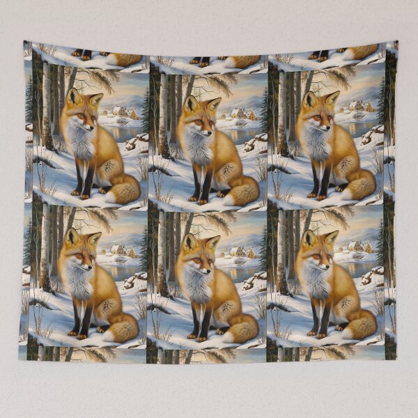 Item preview, Fox Portrait. Winter fox, fox painting, Leonardo da Vinci style designed and sold by FoxVibes.