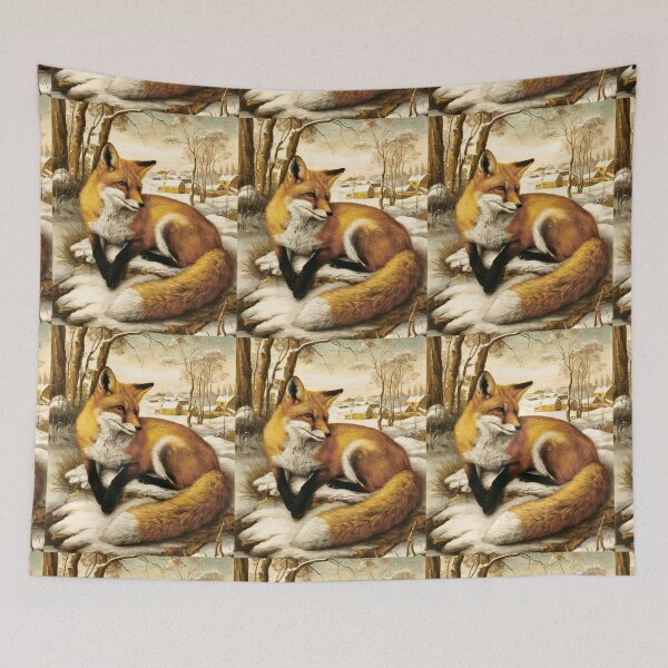 Item preview, Fox Portrait. Winter fox, fox painting, Leonardo da Vinci style designed and sold by FoxVibes.