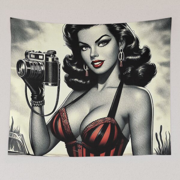 Item preview, Cute Photographer Pin-up designed and sold by PulpVintage.