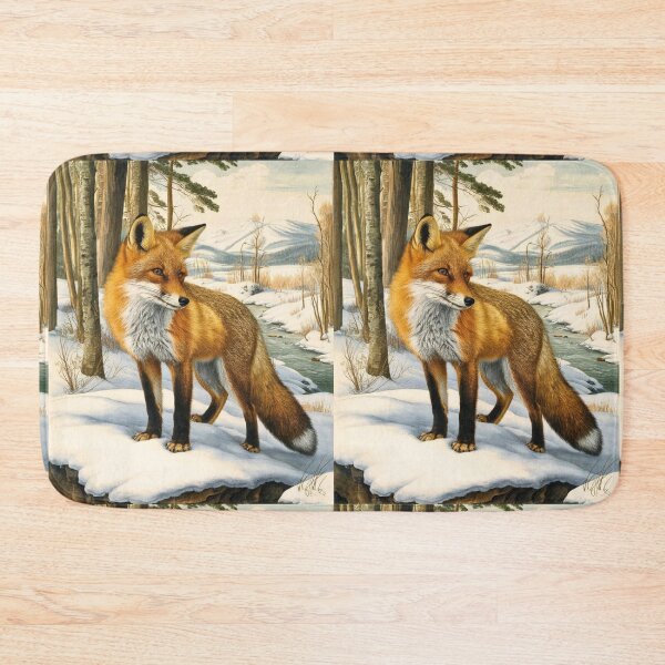 Artikelvorschau, Fuchsporträt. Winterfuchs, Fuchsgemälde, Leonardo da Vinci-Stil entworfen und verkauft von FoxVibes.