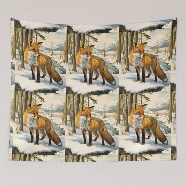 Item preview, Fox Portrait. Winter fox, fox painting, Leonardo da Vinci style designed and sold by FoxVibes.