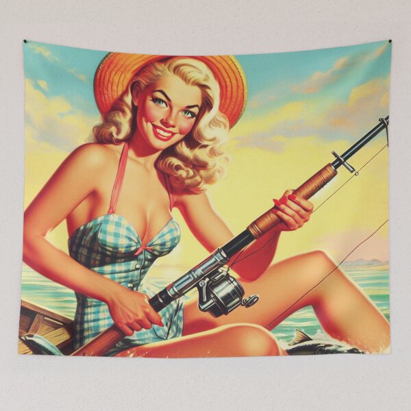 Item preview, Retro Fishing Pin-up designed and sold by PulpVintage.