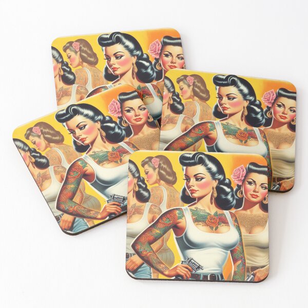 Item preview, Retro Tattooed Pin-ups designed and sold by PulpVintage.