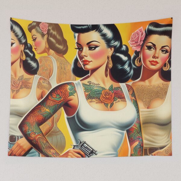 Item preview, Retro Tattooed Pin-ups designed and sold by PulpVintage.
