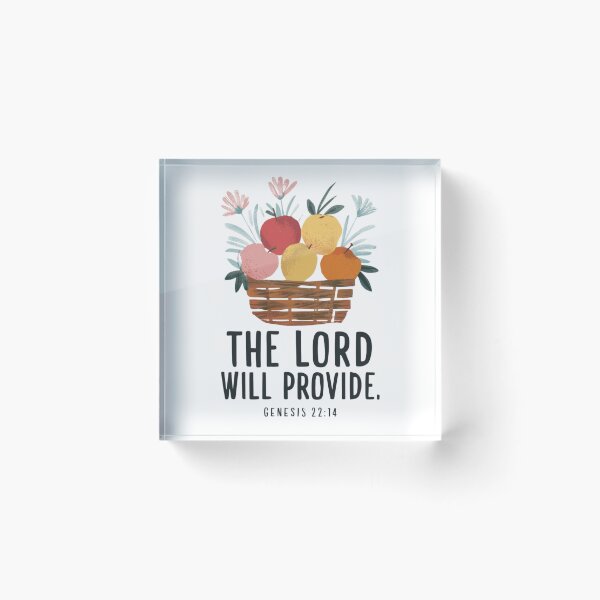 Item preview, The Lord Will Provide - Genesis 22:14, Basket Overflowing with Fruits and Flowers Art designed and sold by Faithloveshop.