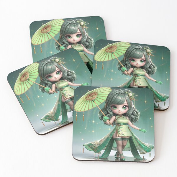 Item preview, Sayuri, the Green Guardian of the Chibi Order of Silk designed and sold by CHIBI_POPZ.