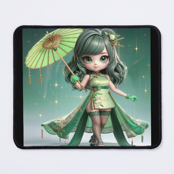 Item preview, Sayuri, the Green Guardian of the Chibi Order of Silk designed and sold by CHIBI_POPZ.