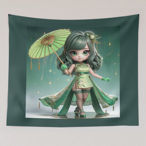 Item preview, Sayuri, the Green Guardian of the Chibi Order of Silk designed and sold by CHIBI_POPZ.