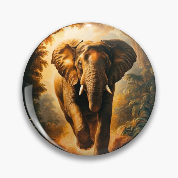 Item preview, Elephant Portrait. Elephant painting, wild elephant, running elephant, vintage elephant, Rembrandt van Rijn style designed and sold by ElephantVibes.