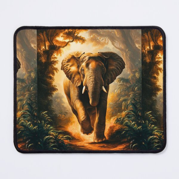 Item preview, Elephant Portrait. Elephant painting, wild elephant, running elephant, vintage elephant, Rembrandt van Rijn style designed and sold by ElephantVibes.