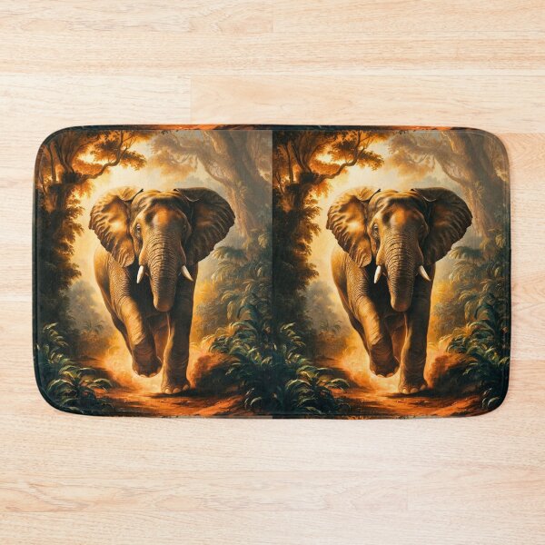 Item preview, Elephant Portrait. Elephant painting, wild elephant, running elephant, vintage elephant, Rembrandt van Rijn style designed and sold by ElephantVibes.