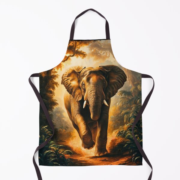Item preview, Elephant Portrait. Elephant painting, wild elephant, running elephant, vintage elephant, Rembrandt van Rijn style designed and sold by ElephantVibes.
