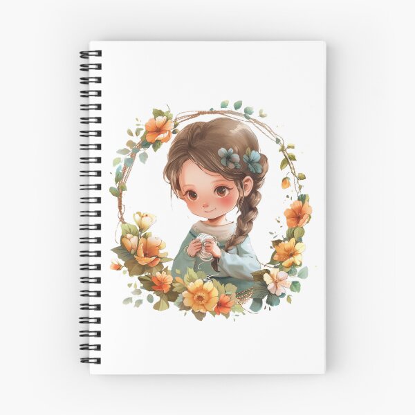 Item preview, Starting Simple Chibi Girl Knitter with Flowers  designed and sold by ANotiontoKnit.