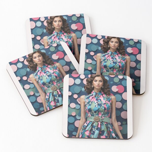 Item preview, beautiful spring printed dress in pastel colors with colorful spots designed and sold by Carlos Gudino.
