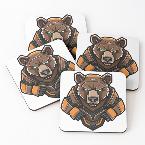 Item preview, angry bear cyborg illustration for mascot logo and icon designed and sold by asep sarifudin.