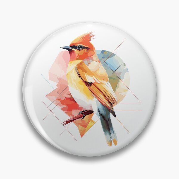 Item preview, Colorful and geometric cedar waxwing designed and sold by etherElric.