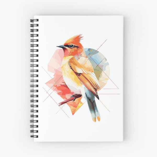 Item preview, Colorful and geometric cedar waxwing designed and sold by etherElric.