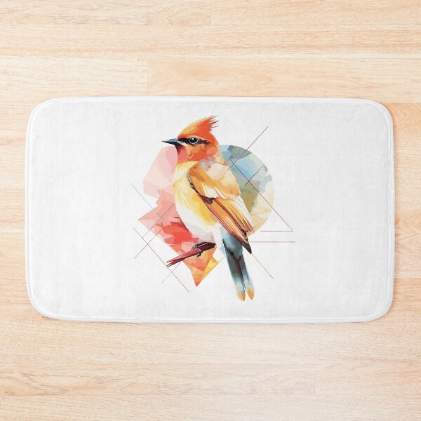 Item preview, Colorful and geometric cedar waxwing designed and sold by etherElric.