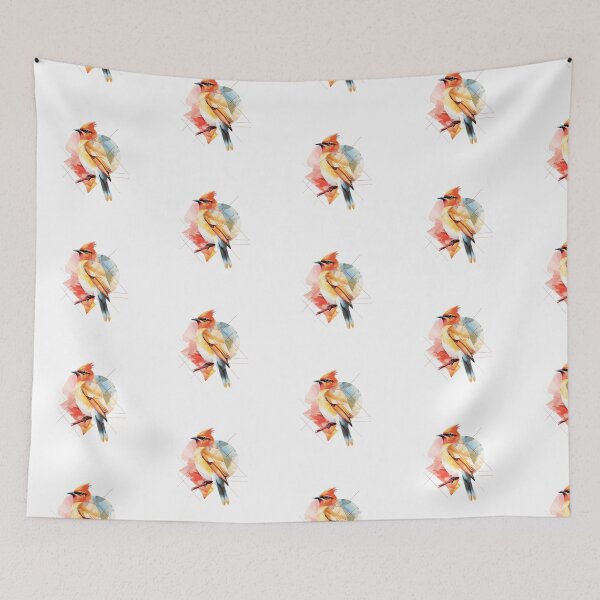 Item preview, Colorful and geometric cedar waxwing designed and sold by etherElric.