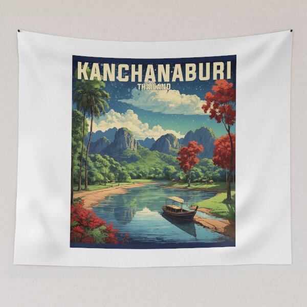 Item preview, Kanchanaburi Thailand Vintage Travel Tourism Retro designed and sold by TravelersGems.