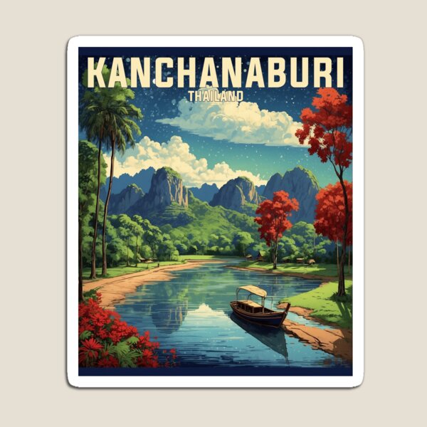 Item preview, Kanchanaburi Thailand Vintage Travel Tourism Retro designed and sold by TravelersGems.