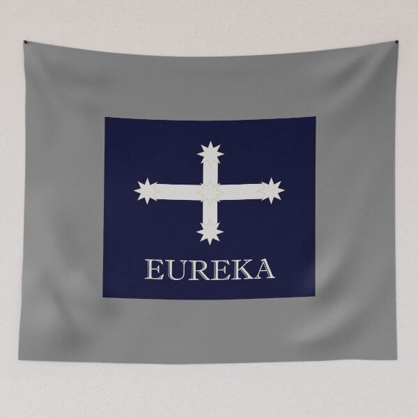 Item preview, Eureka Flag in Navy Blue, with the word EUREKA designed and sold by AASparksDesigns.