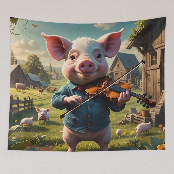 Item preview, Farm Pig Playing Violin designed and sold by PolincTees.