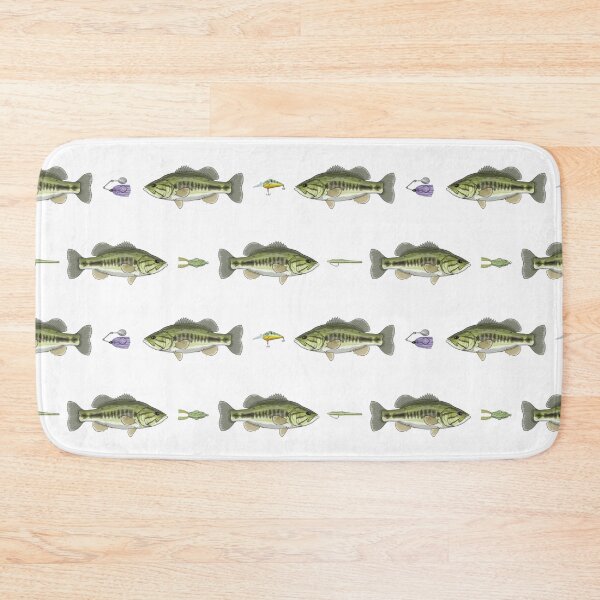 Item preview, Largemouth Bass & Lures Pattern designed and sold by Marathon-Rana.