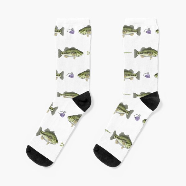 Largemouth Bass & Lures Pattern Socks
