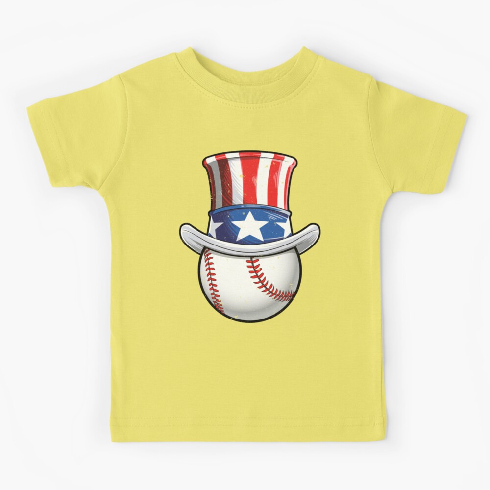 Kids Funny 4th July T Shirt Patriotic Baseball Shirt Uncle Sam Hat