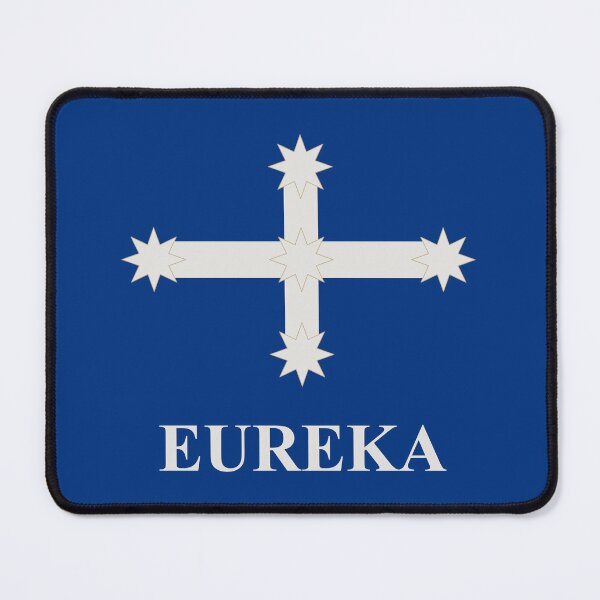 Item preview, Eureka Flag in Cobalt Blue, with the word EUREKA designed and sold by AASparksDesigns.