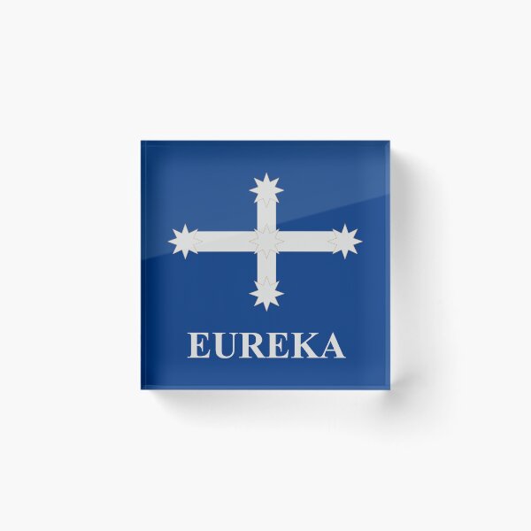 Item preview, Eureka Flag in Cobalt Blue, with the word EUREKA designed and sold by AASparksDesigns.