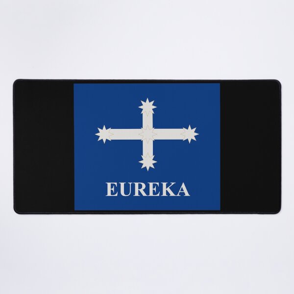 Item preview, Eureka Flag in Cobalt Blue, with the word EUREKA designed and sold by AASparksDesigns.