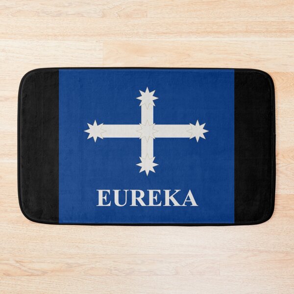 Item preview, Eureka Flag in Cobalt Blue, with the word EUREKA designed and sold by AASparksDesigns.