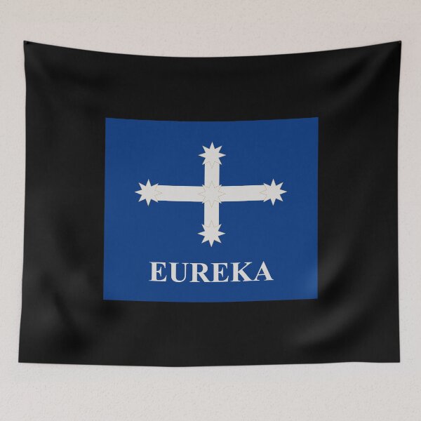 Item preview, Eureka Flag in Cobalt Blue, with the word EUREKA designed and sold by AASparksDesigns.
