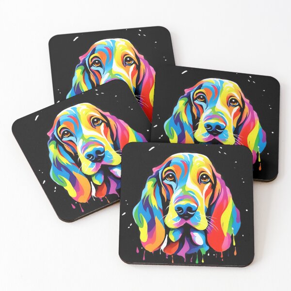 Item preview, Vibrant Rainbow Basset Hound Portrait Design For Dog Lovers designed and sold by kakarikihill.