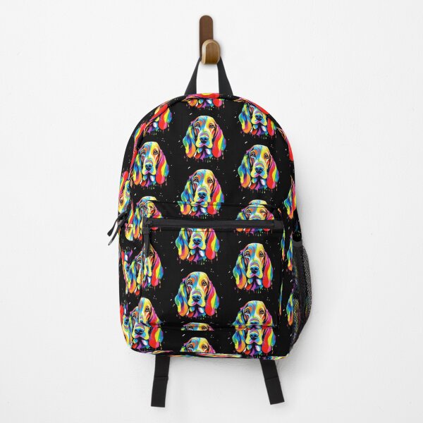 Item preview, Vibrant Rainbow Basset Hound Portrait Design For Dog Lovers designed and sold by kakarikihill.